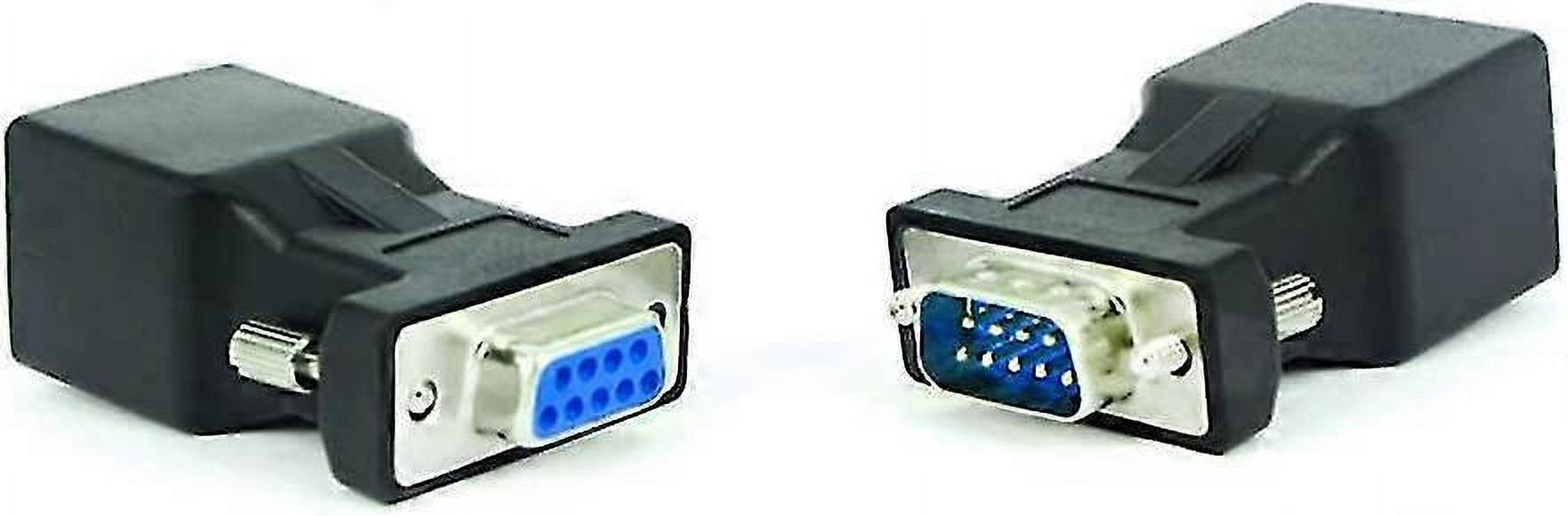 Rj45 To Rs232 Adapter, Serial Port Db9 9 Pin Male To Rj45 Female Cat ...
