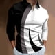 thumbnail image 2 of Playeras De Algodon Para Hombre, Camiseta Informal De Otoño A Cuadros, Camiseta De Manga Larga Con Solapa Y Botones, 2 of 4