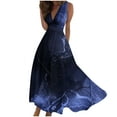 thumbnail image 2 of Dresses for Women Plus Size on Clearance Spring Printed Casual V-Neck Sleeveless Long Dress, 2 of 5