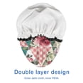 thumbnail image 4 of Shower Caps,Pioneer Flower Floral Print Pattern Waterproof Shower Cap for Women 4 Pieces,Double Reusable Hair Cover for Shower PEVA Elastic Stretch Hem, 4 of 7