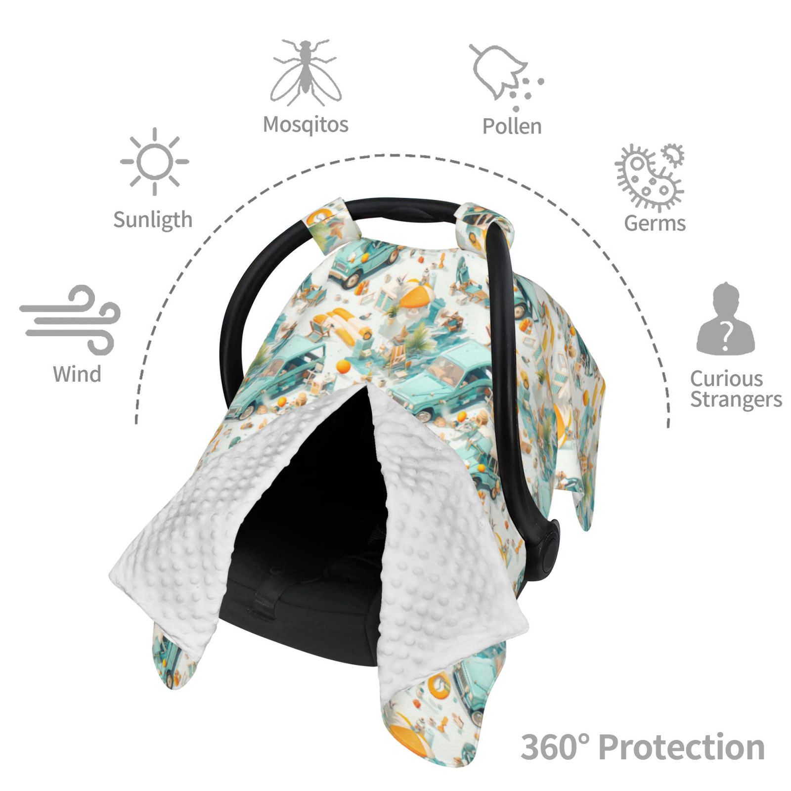 Car Seat Cover Baby - travel SUV RV camping Breathable Infant Car Seat Cover for Baby Carseat, Lightweight Comfort Baby Essentials Must Haves Newborn Stuff for Girl Boy