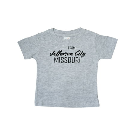 

Inktastic From Jefferson City Missouri in Black Distressed Text Gift Baby Boy or Baby Girl T-Shirt
