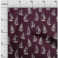 thumbnail image 1 of oneOone Cotton Silk Maroon Fabric Yacht Nautical Craft Projects Decor Fabric Printed By The Yard 42 Inch Wide, 1 of 4