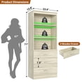 thumbnail image 7 of Homieasy 23.6" Closet System with Wooden Drawers, White Oak, 7 of 7