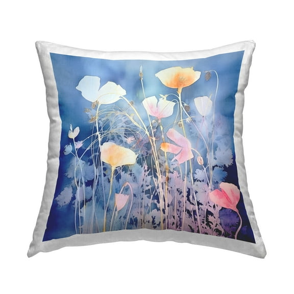 Stupell Industries Tranquil Blue Flowers Decorative Printed Throw Pillow Design by Irena Orlov