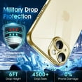 thumbnail image 4 of Crystal Clear Case for iPhone 15, [Not Yellowing] [Camera Protection] [Military Grade Drop Tested] Transparent Shockproof Protective Phone Case Soft Silicone Slim Cover, 6.1", Gold, 4 of 16