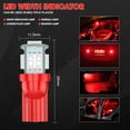 thumbnail image 3 of 10x T10 192 921 168 2825 5050 SMD Chip 5-LED Red Interior Dome Map Lights Bulbs, 3 of 12