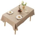 thumbnail image 1 of Rectangle Tablecloth Washable Wrinkle Resistant and Water Proof Table Cloth Decorative Linen Fabric Tablecloths for Dining Parties Kitchen Wedding and Outdoor Use (khaki, 55x87 in), 1 of 5