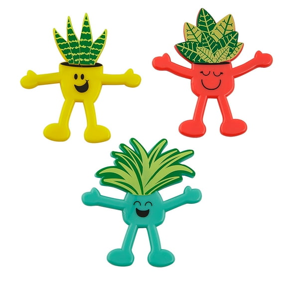 Fun Express 2 1/2" x 2 3/4" Bulk 48 Pieces Mini Potted Houseplant Vinyl Bendables