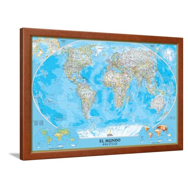 spanish classic world map framed print wall art by national geographic