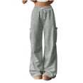 thumbnail image 3 of Noric Women Straight Leg Sweatpants Drawstring Elastic High Waist Soft Loose Fit Casual Pants with Pockets, 3 of 9