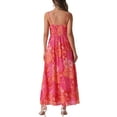 thumbnail image 3 of Vestido Maxi Elegante con Estampado Floral para Mujeres, Con Nudo en el Frente y Escote Corazón, Talla XS, Rosa Fucsia, 3 of 6
