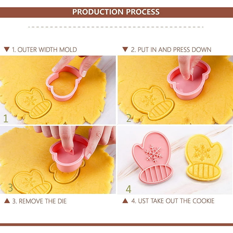 3 pcs Mushroom Cookie cutter biscuit embossing machine Pastry candy  Stainless steel baking molds Cake decorate