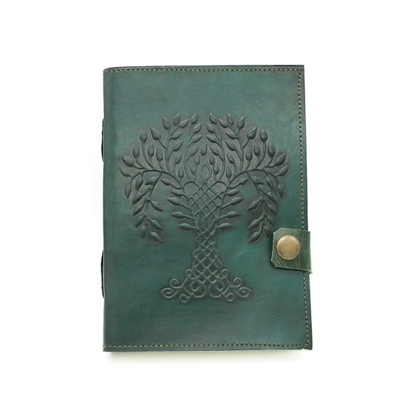 Soul Sticks Teal Tree of Life Genuine Leather 200 Page Journal 5"x7"