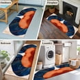 thumbnail image 5 of 2'x6' Rug Runners for Hallways Kitchen, Navy Blue Burnt Orange Non Slip Entryway Beside Floor Carpet Runner, Boho Artwork Geometric Modern Washable Laundry Room Bedroom Throw Rugs Mat for Family Pet, 5 of 8