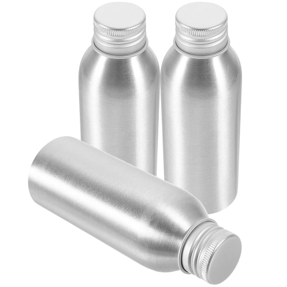 IBASETOY 3Sets Compact Aluminum Bottles for Travel Refillable Plated Silver Containers with Spray Mist