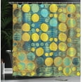 thumbnail image 4 of Ambesonne Retro Shower Curtain, Groovy Polka Dots 60s, 69"Wx75"L, Green Blue, 4 of 5