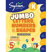 Pre-Owned Pre-K Letters, Numbers & Shapes Jumbo Workbook: 3 Books in 1 --Beginning Letters, (Paperback) by Sylvan Learning