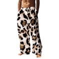 thumbnail image 1 of WEAIXIMIUNG Salopettes d'Hiver pour Hommes Isolées Mode Décontractée pour Hommes Imprimé Léopard Numérique 3D Pantalon Droit Décontracté de Style Affaires Trois, 1 of 5