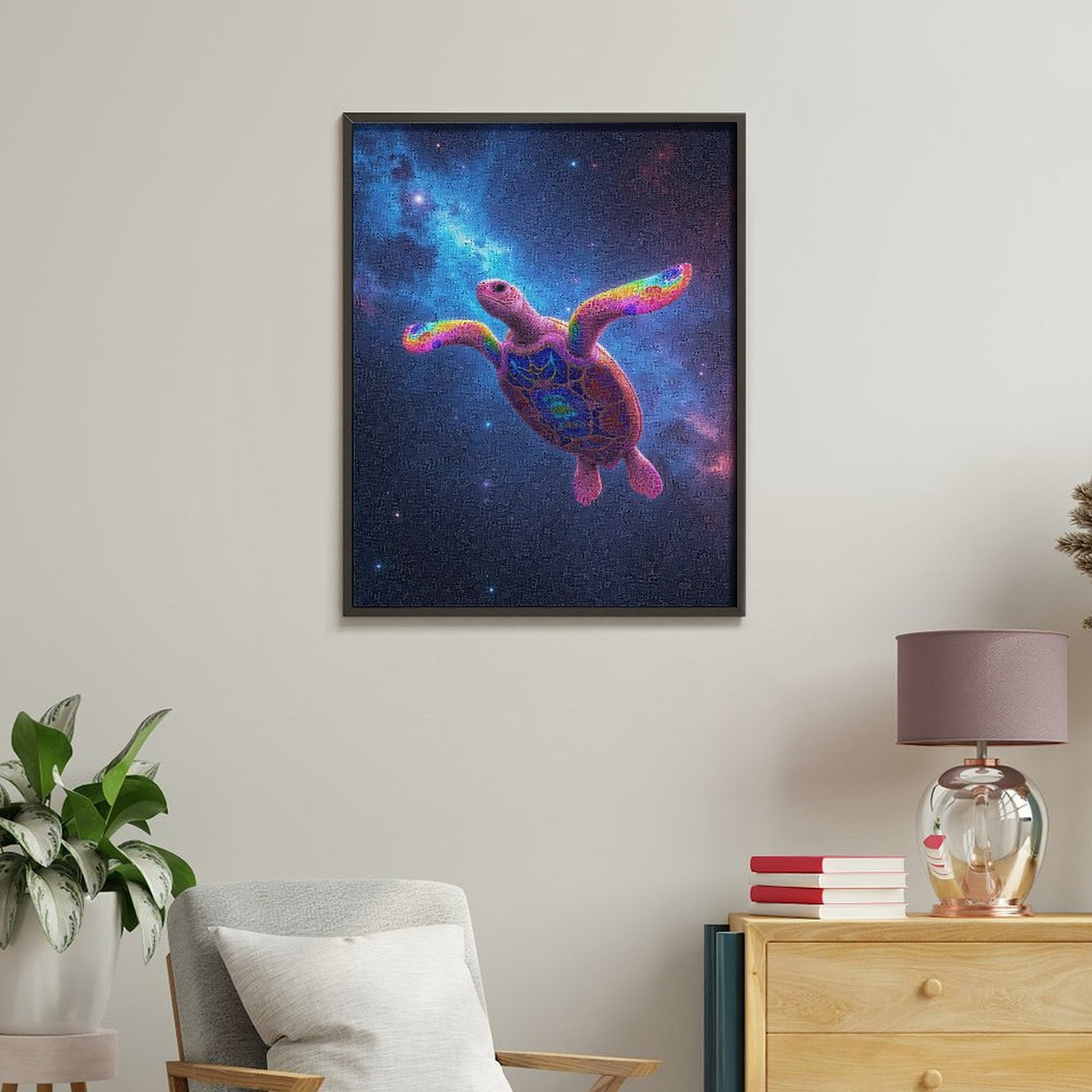 Paint By Numbers Kit for Adults Beginner - DIY Psychedelic Cosmic Turtle Art Canvas Painting Kits for Adults, Frameless Paint By Number for Adults for Home Wall Decor 16x20 Inch