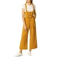 thumbnail image 1 of INSPIRE CHIC Combinaison Salopette Droite pour Femme à Boutons devant, Taille Haute, Ceinturée, S Jaune, 1 of 7