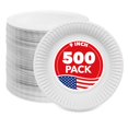 thumbnail image 1 of Stock Your Home 9-Inch Paper Plates Uncoated, Everyday Disposable Plates 9" Paper Plate Bulk, White, 500 Count, 1 of 7
