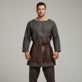 thumbnail image 4 of Jiibva Men's Gladiator Costume PU Leather Gladiator Kilt Skirt Punk Style Skirt Belt, 4 of 7