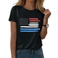 thumbnail image 2 of ORT Women's 4th of July Independence Day T-Shirt Summer USA Star Stripes Graphic Tee Tops(Z2-Black,XXL), 2 of 5