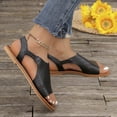 thumbnail image 5 of Hopeusnice Women's Sandals Non-Slip Breathable Flat Heel Peep-Toe Soft PU Materials Summer And Fall Shoes Trendy Round Toe Shoes for Beach Round Toe Outdoor Shoes Brown 42, 5 of 8