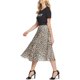 thumbnail image 1 of DKNY Falda a Media Pierna Estampado Animal Plisado Mujer Negro Extragrande A-line Midi, 1 of 1