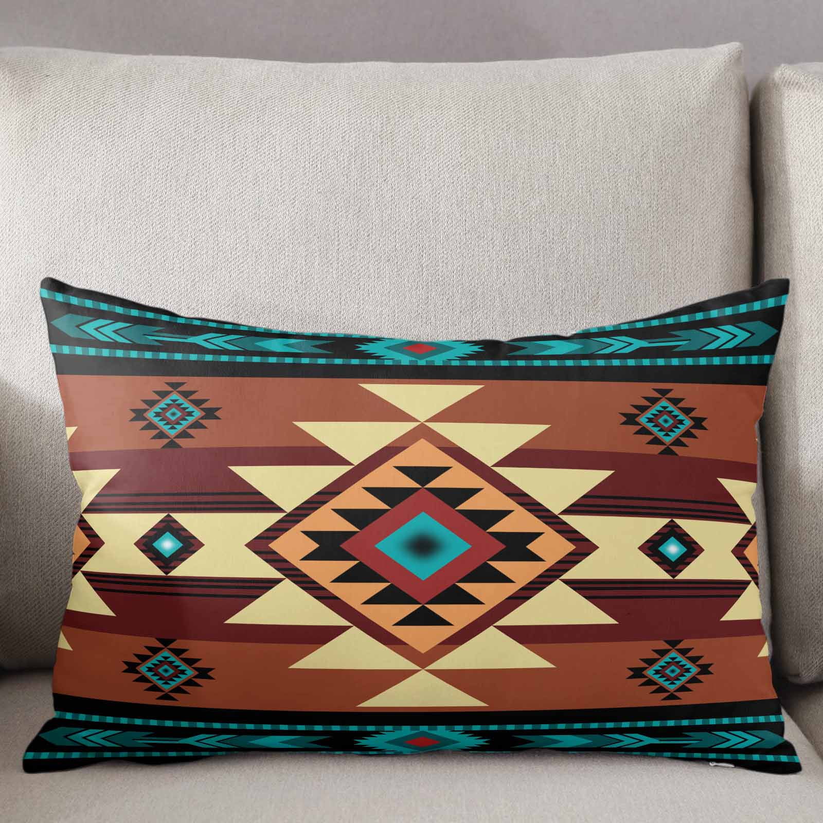 Southwest American Native Abstract Pattern Body Pillow Cover, Pillowcase Protectors with Zipper, Breathable Decorative Throw Pillow Case Cover, Pillow Shams for Couch Sofa 24x36Inch