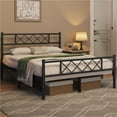 thumbnail image 2 of Yaheetech  Full Size Metal Platform Bed Frame with Headboard and Footboard, Black, 2 of 9