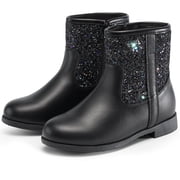 HARVEST LAND Little/Big Girl Ankle Boots Kids Short Zipper Flat Booties Black Size 11-5