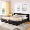 thumbnail image 3 of King Upholstered Bed Frame with Storage Drawers, Modern Platform Bed with Soft Chenille Headboard, Dark Gray Fabric Bed with Under Bed Storage, No Box Spring Needed, 3 of 8