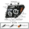 thumbnail image 3 of Spec-D Tuning Jet Black LED Halo Projector Headlights Compatible with 2005-2007 Nissan Pathfinder, 2005-2008 Nissan Frontier, Left + Right Pair Headlamps Assembly, 3 of 5