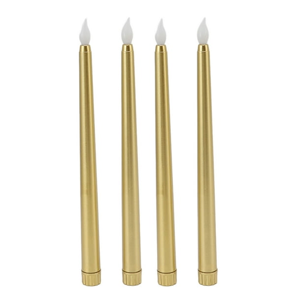 Juego de 4 velas LED Jadeshay cónicas sin llama Luz cálida 2 pilas AAA no incluidas