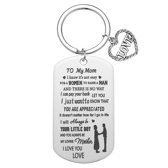 To My Mom Keychain Love Heart Mama Charms Family Jewelry Pendant Keyring From Daughter Son Key Chain Mothers Day Gifts