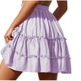 thumbnail image 4 of OSFVNOXV Mini Skirts for Juniors 2025 Boho Summer A-Line Pleated Skirt Casual Elastic High Waist Tiered Ruffle Flowy Cute Mini Skort, 4 of 7