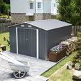 thumbnail image 6 of 9x11FT Outdoor Storage Shed - 2 Lockable Doors & 4 Vents for Garden/Lawn Equipment Storage(Metal Build), 6 of 27