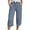 L-Blue2064, variant on CAIVO Women Fashion Straight Leg Casual Pants Slacks Trousers Calf Length Solid Color High Waist Sports Loose Pants Holiday Streetwear