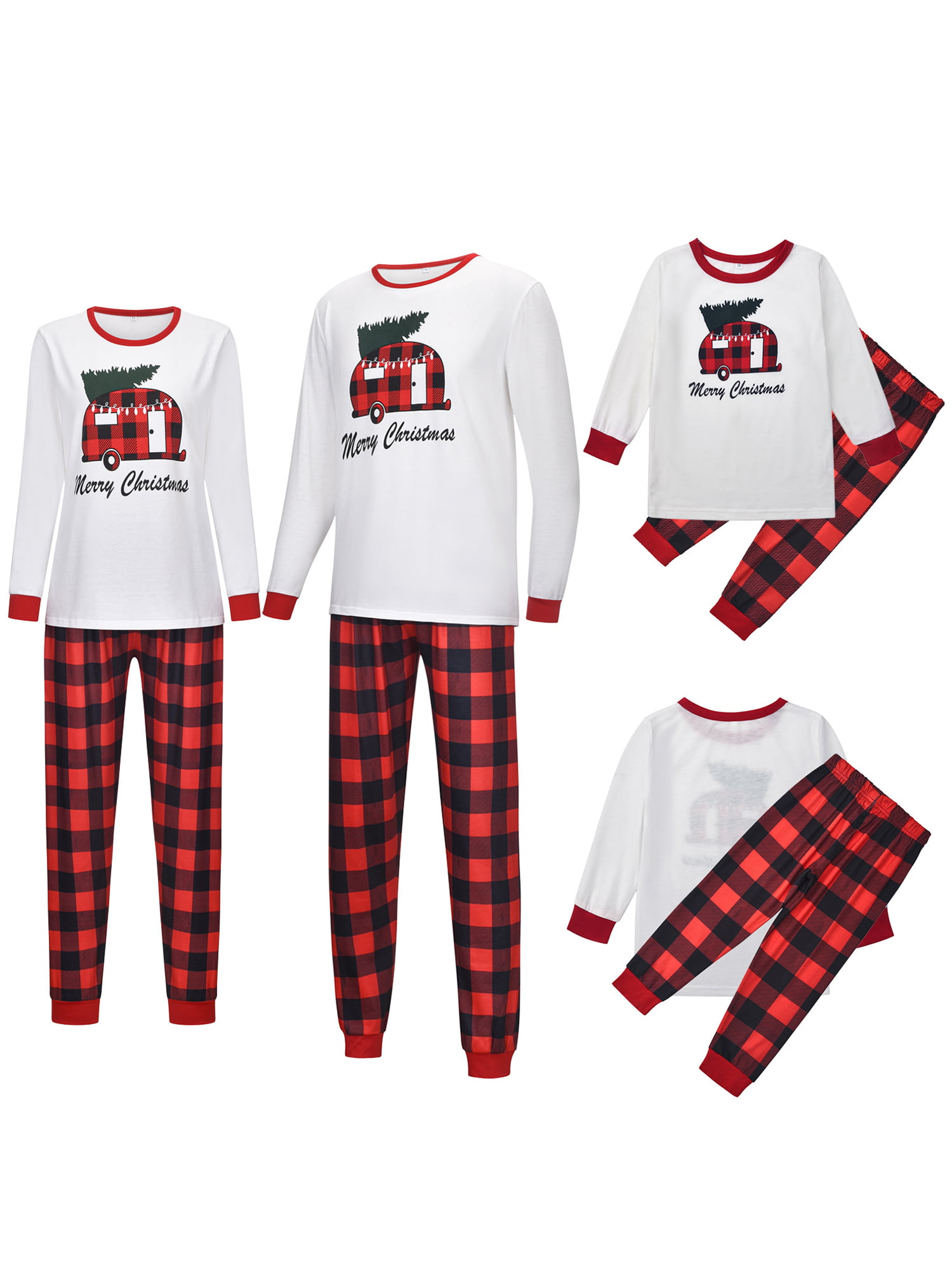 vêtements de Nuit du père noël Ensemble de Pyjamas Assortis pour la Famille de Noël de Noël Nouveau-né Tenues de Noël Classiques à Carreaux pour Adulte Enfants