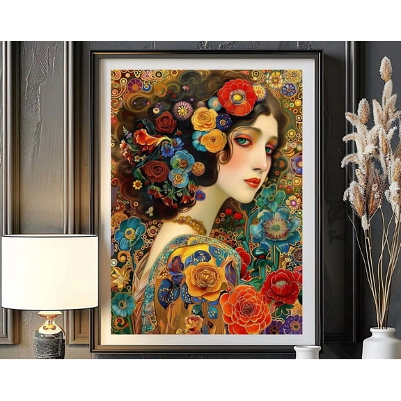Gustav Klimt Print, Gustav Klimt Lady Portrait Poster, Klimt, Vintage Art Poster, Museum Wall Decor, Timeless Wall Decor Wall Art, Modern Wall Decor, 8x12 UNFRAMED