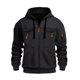 thumbnail image 4 of pstuiky Camisas casuales de manga larga para hombre, Cárdigan de manga larga con capucha y cremallera de color liso para hombre con múltiples bolsillos Tops de hombre m, 4 of 7