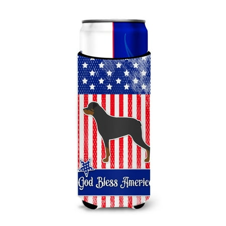 

Carolines Treasures BB3366MUK USA Patriotic Rottweiler Michelob Ultra Hugger for slim cans Slim Can multicolor