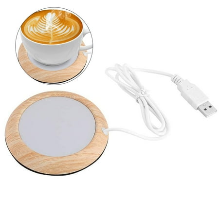 

HERCHR Cup Warmer Mat USB Wood Grain Cup Warmer Heat Beverage Mug Mat Office Tea Coffee Heater Pad Cup Warmers