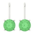 thumbnail image 3 of Clara Pucci 3 ct Brilliant Round Cut Drop Dangle VVS1 Genuine Conflict free Green Zircon Solid 18K White Gold Designer Everyday Earrings Lever Back, 3 of 5