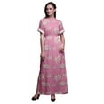 thumbnail image 1 of Bimba Rayon Rose & Ranunculus Floral Womens Printed Side Slit SummerDressLong Maxi Gown-Small, 1 of 6