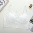 thumbnail image 2 of ATOYSOY Lace Splicing Everyday Bra Breathable Push Up Bralette Workout Solid Color Underwear Teens Comfort Bra Wireless Padded Slim Camisoles White Free Size, 2 of 3