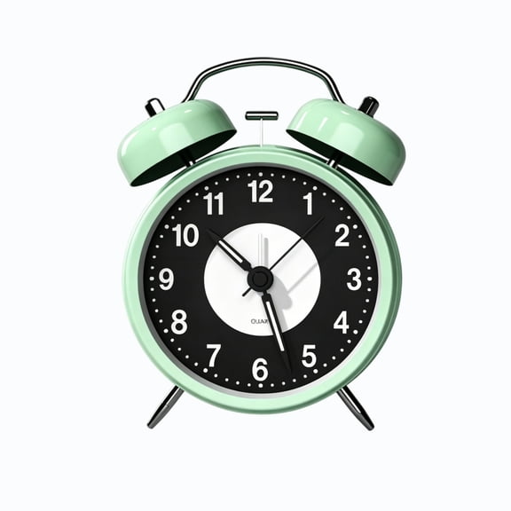YAMB Analog Alarm Clock, 4.7 Inch Super Silent Non-Ticking Twin Bell Alarm Clock, Backlight Luminous No Snooze and Battery Operated, Vintage Louder Bell for Heavy Sleepers Home Decor