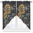 thumbnail image 2 of Summer Sunflower Swag Curtain Valance for Windows, Yellow Flower Bee Window Treatments Short Swag Topper for Kitchen Windows Bathroom Bedroom, 28"x36", 2 of 8